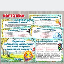 Картотека наблюдений на прогулке в ноябре  