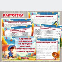 Картотека наблюдений на прогулке в ноябре  Подготовительная группа