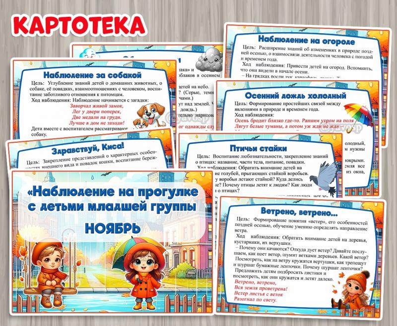 Картотека наблюдений на прогулке в ноябре  ()