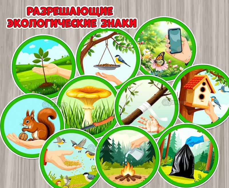 Разрешающие экологические знаки ()