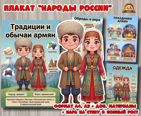 Плакаты из цикла «Народы России» - «Армяне» Плакаты из цикла «Народы России» - «Армяне» (плакаты, День России, регионы России)