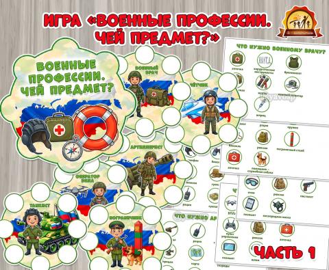Дидактическая игра на липучках «Военные профессии. Чей предмет?». Часть 1  (Дидактическая игра, военные, игра, профессии, пальчиковая игра)