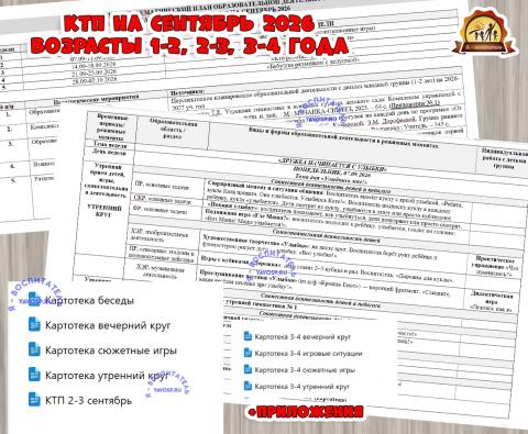 КАЛЕНДАРНО-ТЕМАТИЧЕСКИЙ ПЛАН (КТП) ОБРАЗОВАТЕЛЬНОЙ ДЕЯТЕЛЬНОСТИ  (календарно-тематический план, план, тематический комплект)