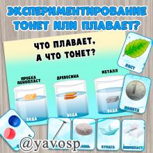 Экспериментируем! Плавает или тонет? ()