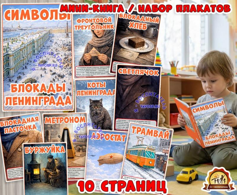 Мини-книга или плакаты "Символы блокадного Ленинграда" (мини-книга, книга, плакаты, символы, блокада Ленинграда)