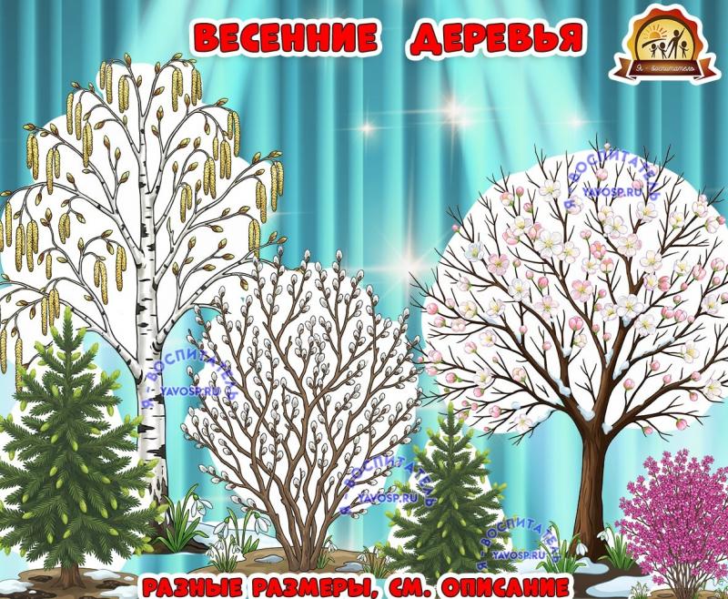 Оформление "Весенние деревья" (оформление, оформление окна)