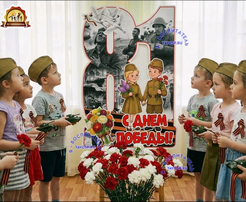 Оформление ко Дню Победы "81 год" (день победы, оформление, оформление окна)