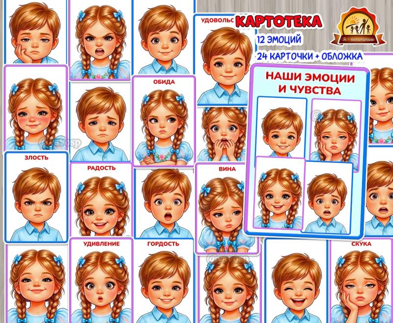 Картотека «Наши эмоции и чувства» (картотека, эмоции)