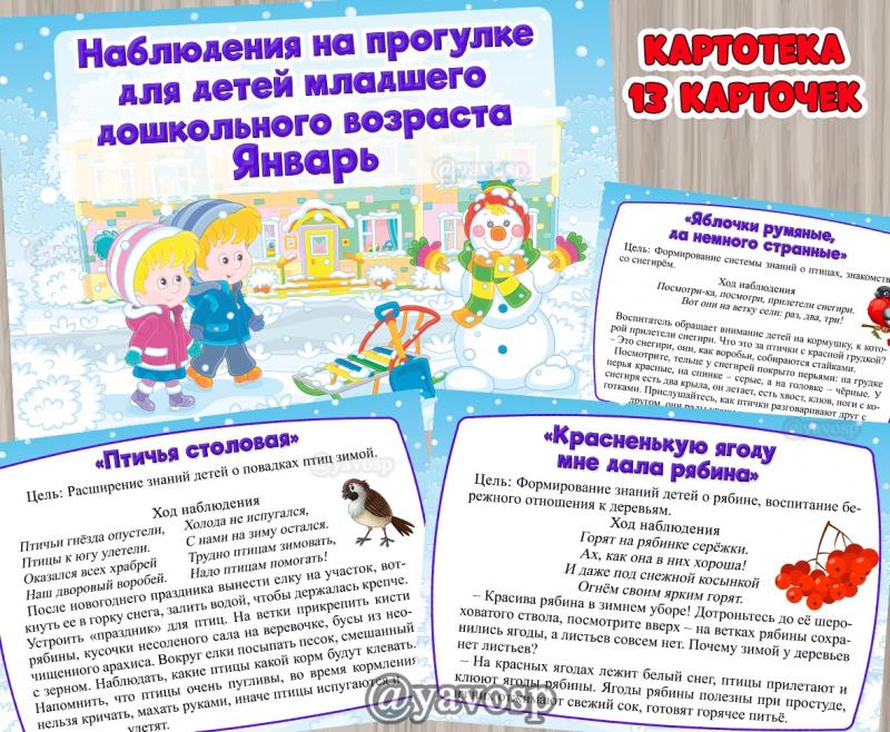 Картотека наблюдений на прогулке в январе ()