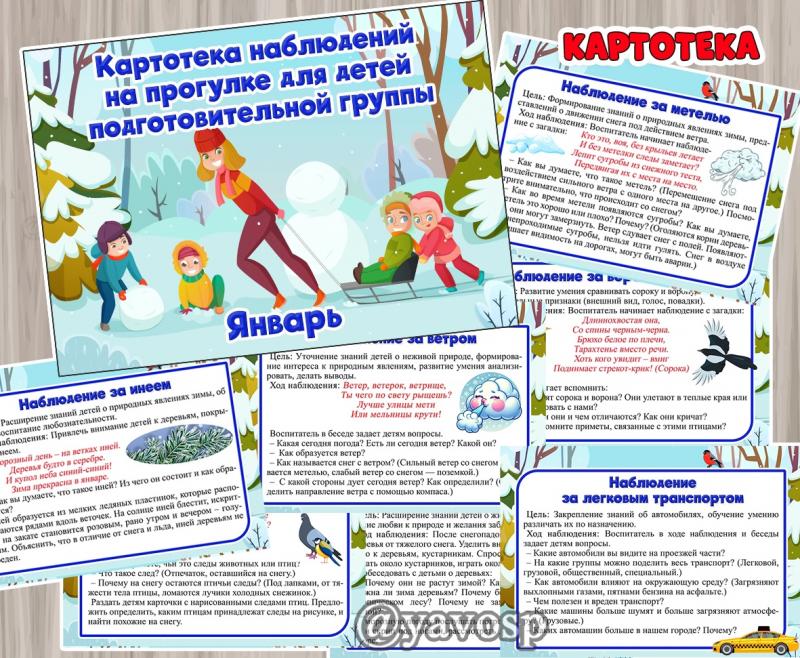 Картотека наблюдений в январе ()