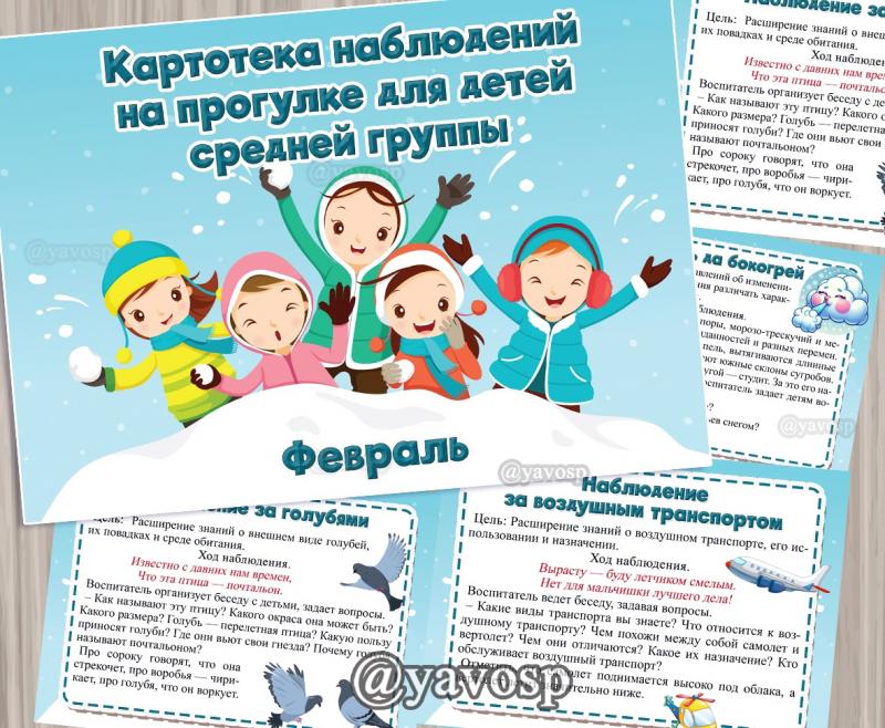 Картотека наблюдений на прогулке в ФЕВРАЛЕ  ()