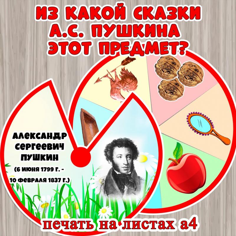 Из какой сказки А.С. Пушкина этот предмет? Круг - вертушка. 