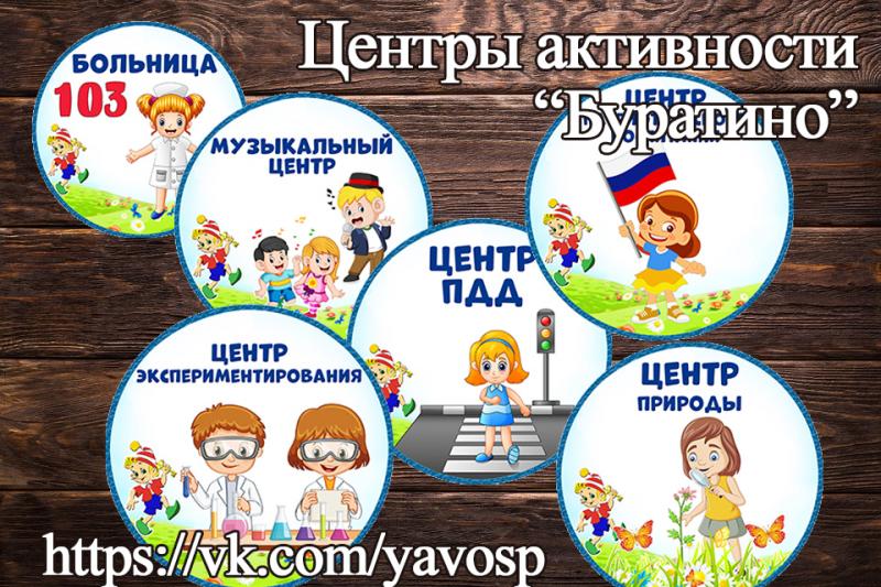 Центры активности для группы "Золотой ключик", "Буратино"