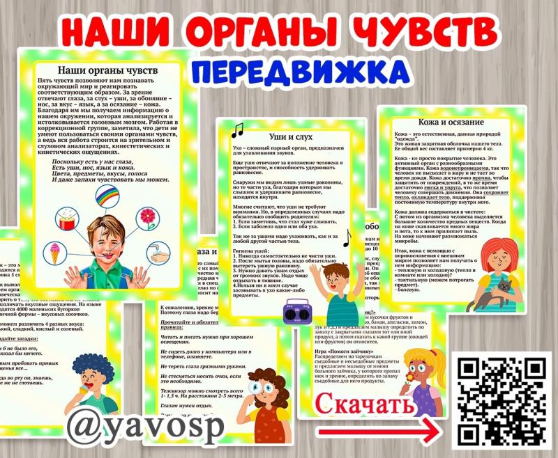 Органы чувств - папка-передвижка - детский сад , дошкольник