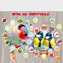 Дидактическая игра на липучках «Чем можно и нельзя кормить птиц?» ()