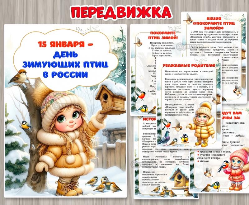 экологический праздник – День зимующих птиц, передвижка, детский сад