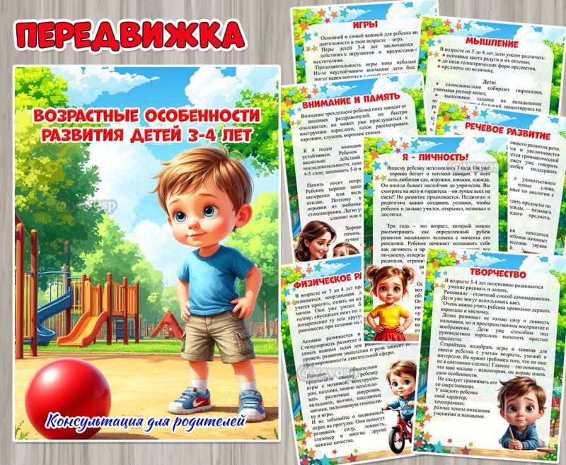 Консультация для родителей «Возрастные особенности развития детей 3-4 лет» ()
