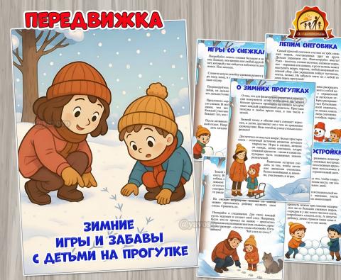Консультация для родителей «Зимние игры и забавы с детьми на прогулке» (зимние забавы, игры, консультация, летние забавы)