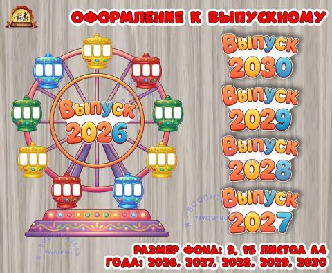 Оформление к выпускному "Колесо обозрения" для коллажа. (оформление, оформление окна)