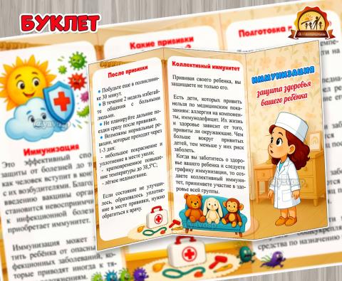Буклет «Иммунизация – защита здоровья вашего ребёнка» (Буклет, День здоровья)