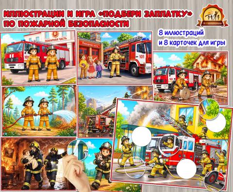 Иллюстрации для обсуждения и игра «Подбери заплатку» по пожарной безопасности  (игра, иллюстрации, Дидактическая игра, игра на прищепках, игра с фонариком)