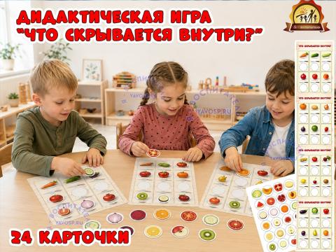 Дидактическая игра «Что скрывается внутри?» Дидактическая игра «Что скрывается внутри?» (Дидактическая игра, игра, игра на прищепках, игра с фонариком, пальчиковая игра)