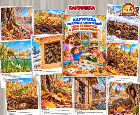 Картотека сюжетных иллюстраций «Как готовятся к зиме насекомые?»  (картотека)