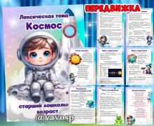 Лексическая тема "Космос", передвижка, День космонавтики