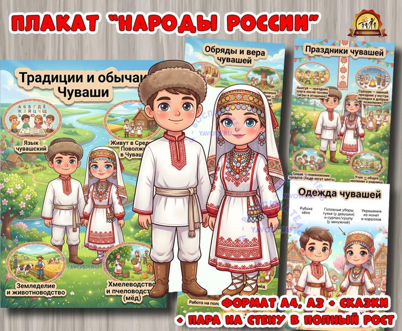 Плакаты из цикла «Народы России» - «Чуваши»  (плакаты, День России, регионы России)