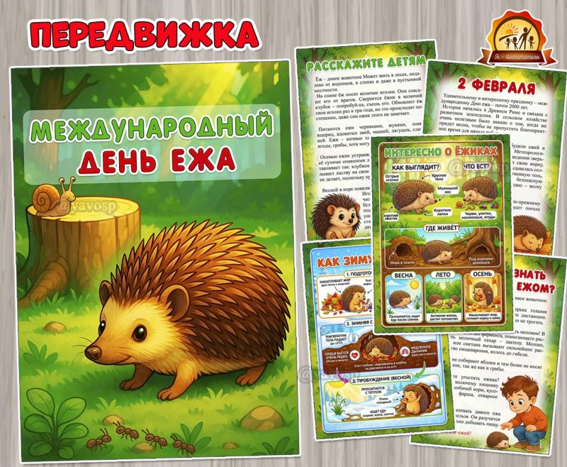 2 февраля – Международный день ежа 2 февраля – Международный день ежа (Международный день родного языка, 2 февраля, 23 февраля, день победы, день повара)