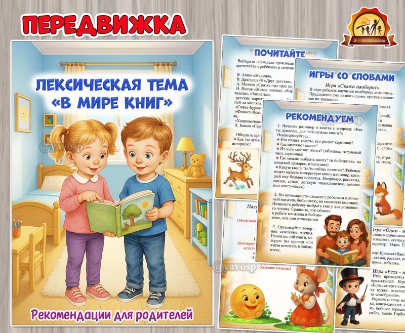 Лексическая тема «В мире книг» (лексическая тема, тема недели)