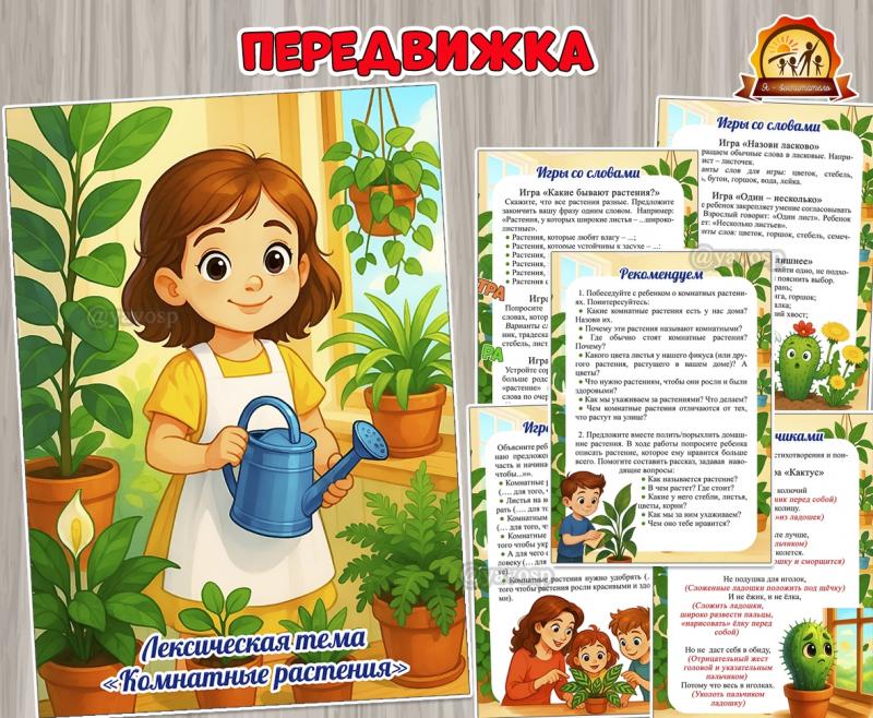 Лексическая тема «Комнатные растения» (комнатные растения, лексическая тема, растения, тема недели)