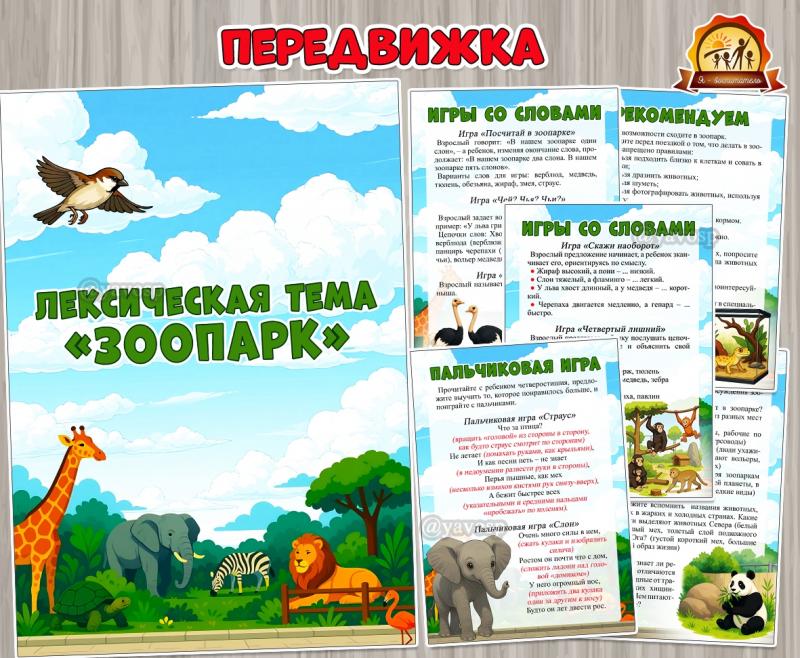 Лексическая тема «Зоопарк» (лексическая тема, тема недели)