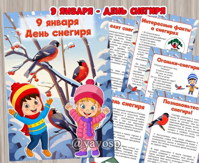 9 января - день снегиря, передвижка