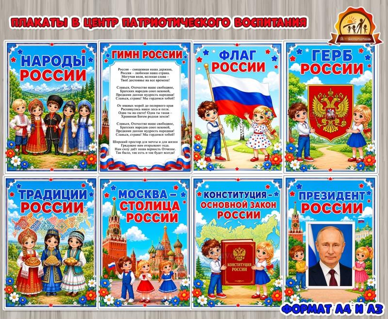 Плакаты в центр патриотического воспитания Плакаты в центр патриотического воспитания (патриотический центр, плакаты, центр, центр активности, центр безопасности)