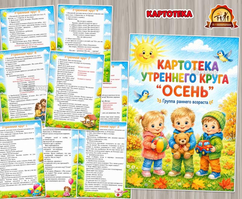 Картотека утреннего круга в группе раннего возраста (2-3 года) Картотека утреннего круга в группе раннего возраста (2-3 года) (картотека)