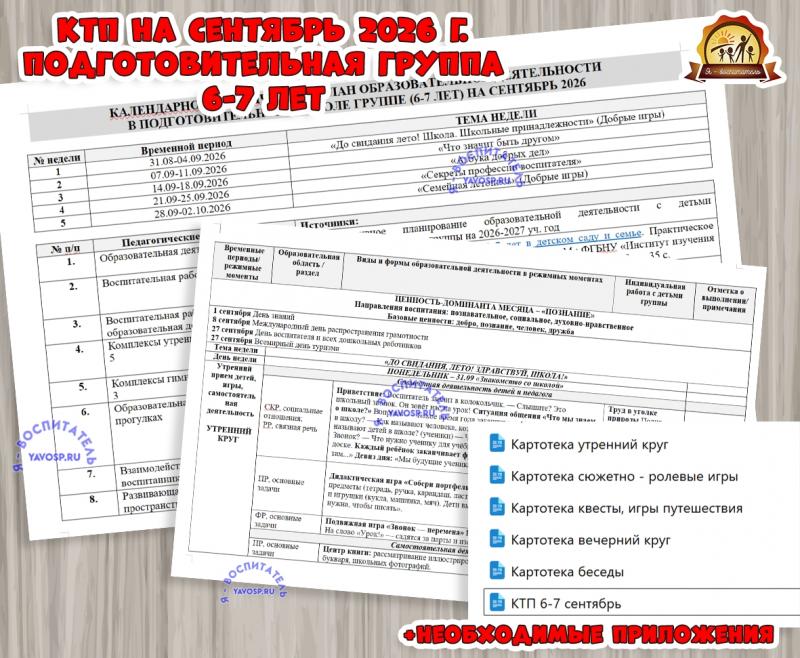 КАЛЕНДАРНО-ТЕМАТИЧЕСКИЙ ПЛАН (КТП) ОБРАЗОВАТЕЛЬНОЙ ДЕЯТЕЛЬНОСТИ КАЛЕНДАРНО-ТЕМАТИЧЕСКИЙ ПЛАН (КТП) ОБРАЗОВАТЕЛЬНОЙ ДЕЯТЕЛЬНОСТИ (календарно-тематический план, план, тематический комплект)
