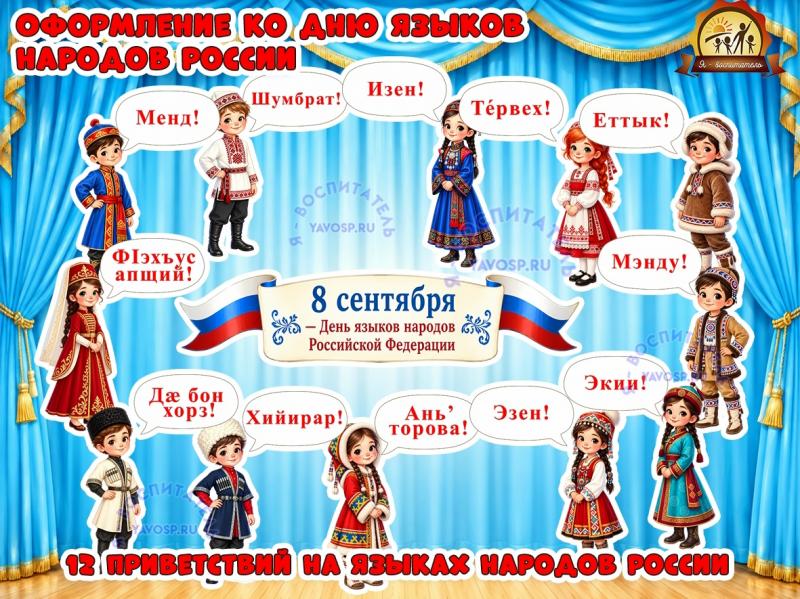 Оформление «8 сентября — День языков народов Российской Федерации». Часть 2. Оформление «8 сентября — День языков народов Российской Федерации». Часть 2. (День герба Российской Федерации, 1 сентября, оформление, год единства народов России, день российской науки)