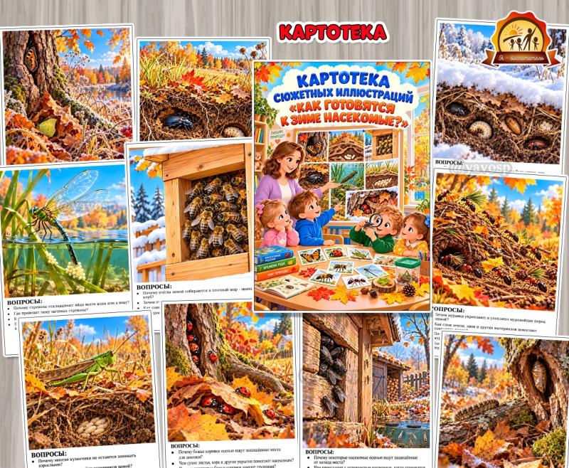 Картотека сюжетных иллюстраций «Как готовятся к зиме насекомые?» Картотека сюжетных иллюстраций «Как готовятся к зиме насекомые?» (картотека)