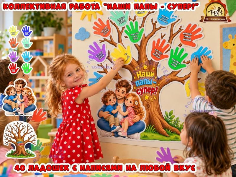 Коллективная работа "Наши папы — супер!" Коллективная работа "Наши папы — супер!" (коллективная работа, папы, индивидуальная работа)