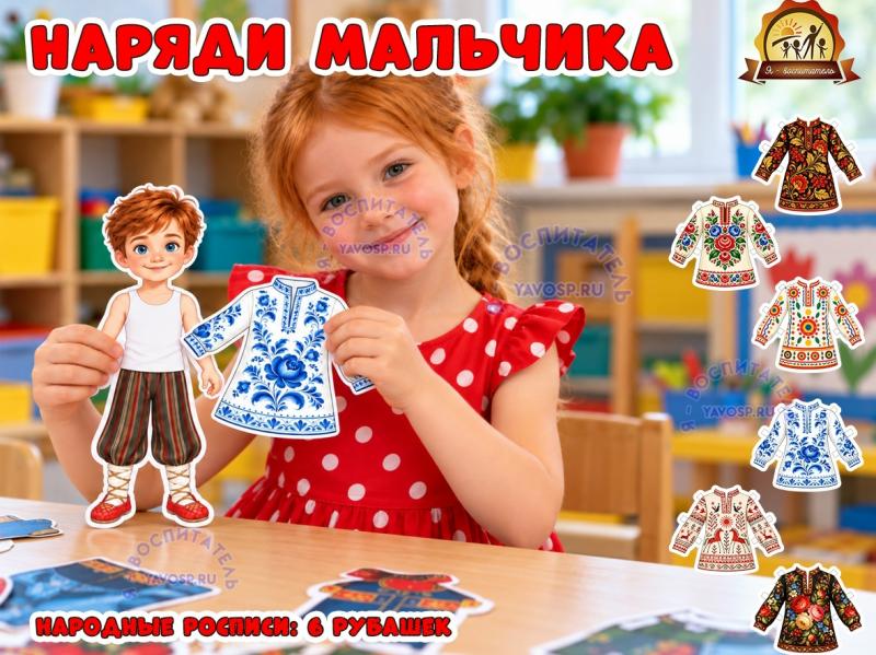 Дидактическая игра "Наряди мальчика. Народные росписи" Дидактическая игра "Наряди мальчика. Народные росписи" (народные росписи, Дидактическая игра, игра, игра на прищепках, игра с фонариком)
