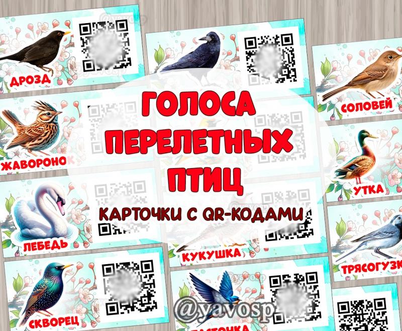 Слушаем голоса перелетных птиц! Слушаем голоса перелетных птиц!, детский сад, qr-код