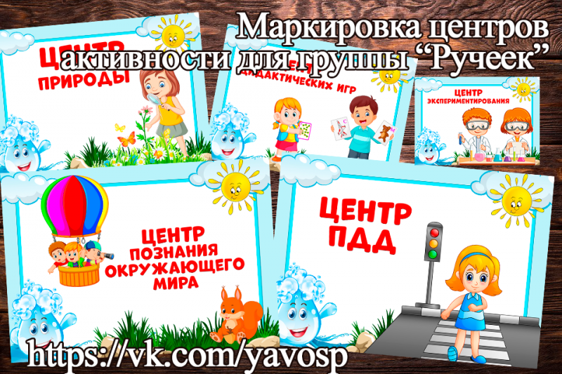 Маркировка центров активности для группы "Ручеек" Маркировка центров активности для группы "Ручеек" (маркировка, центр активности, ручей)