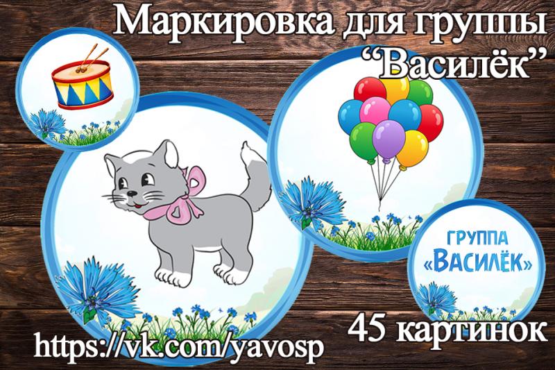 Маркировка для группы "Василек", Васильки" Маркировка для группы "Василек", Васильки" (маркировка, васильки)