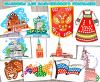 Шаблоны для пальчикового рисования на тему "Россия" 